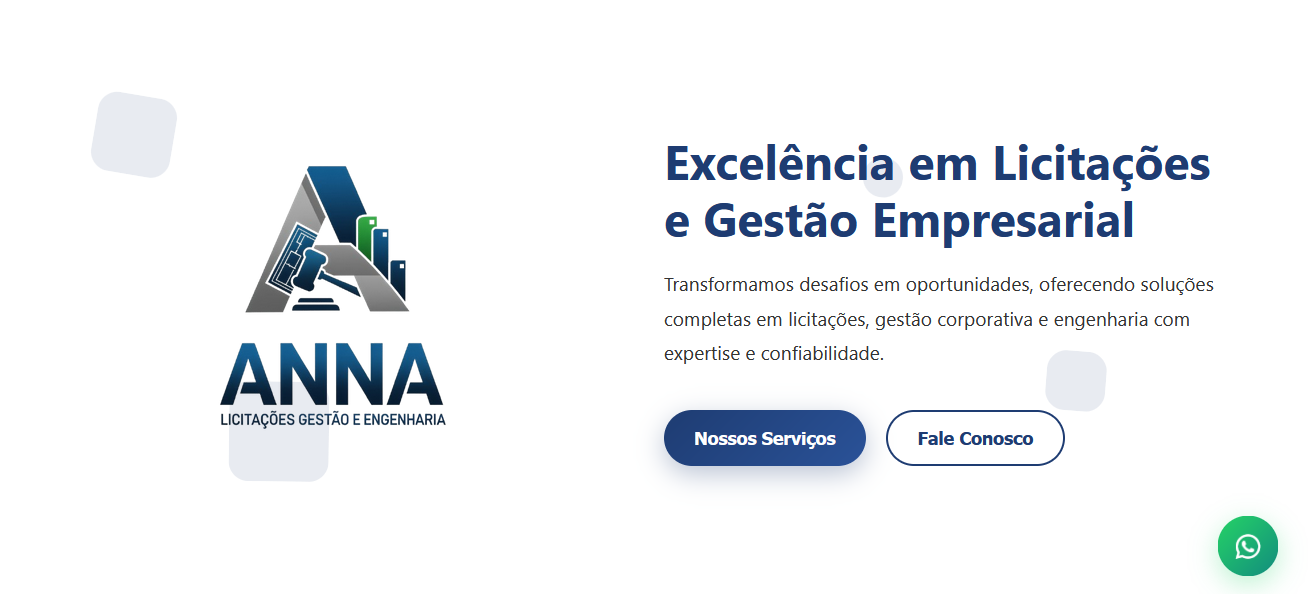 Site Corporativo Anna Licitações
